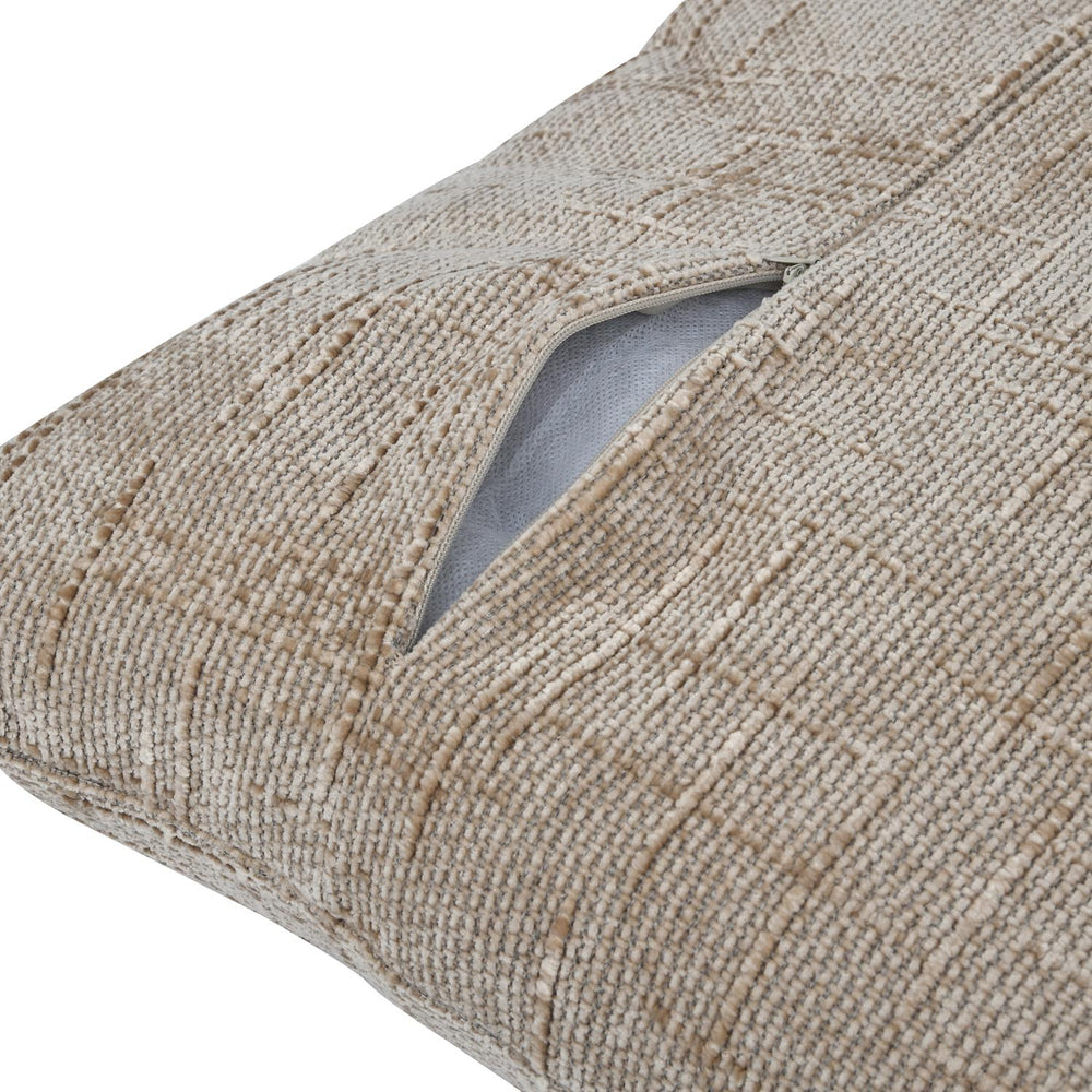 Slub Polyester 50 x 50 cm Filled Cushion- Taupe