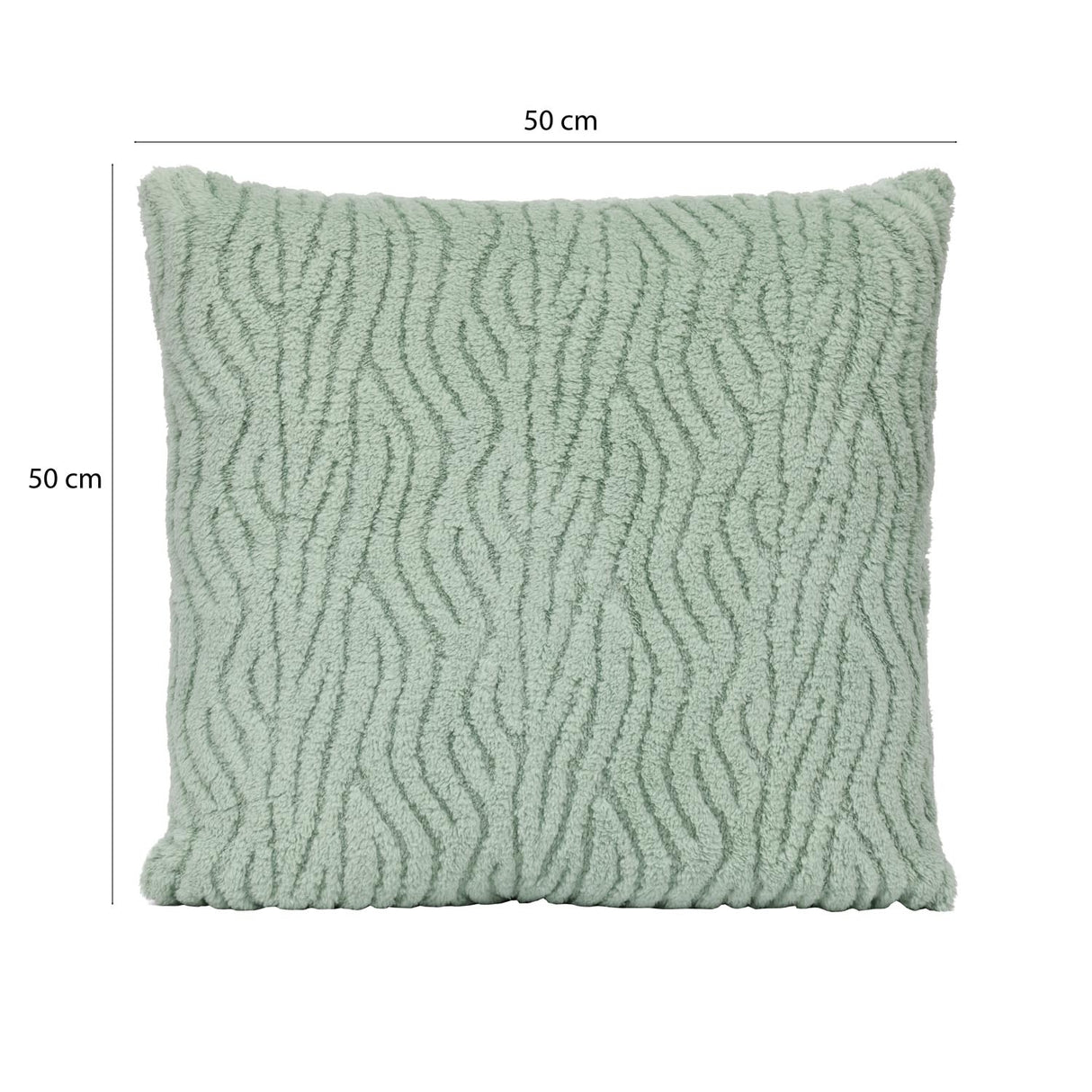 Waves Polyester 50 x 50 cm Filled Cushion- Green
