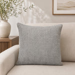 Slub Polyester 50 x 50 cm Filled Cushion- Grey
