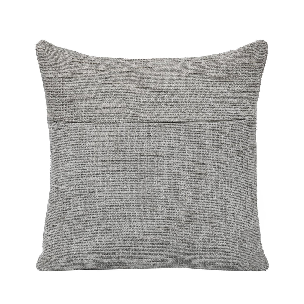 Slub Polyester 50 x 50 cm Filled Cushion- Grey