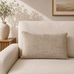 Slub Polyester 50 x 30 cm Filled Cushion- Taupe