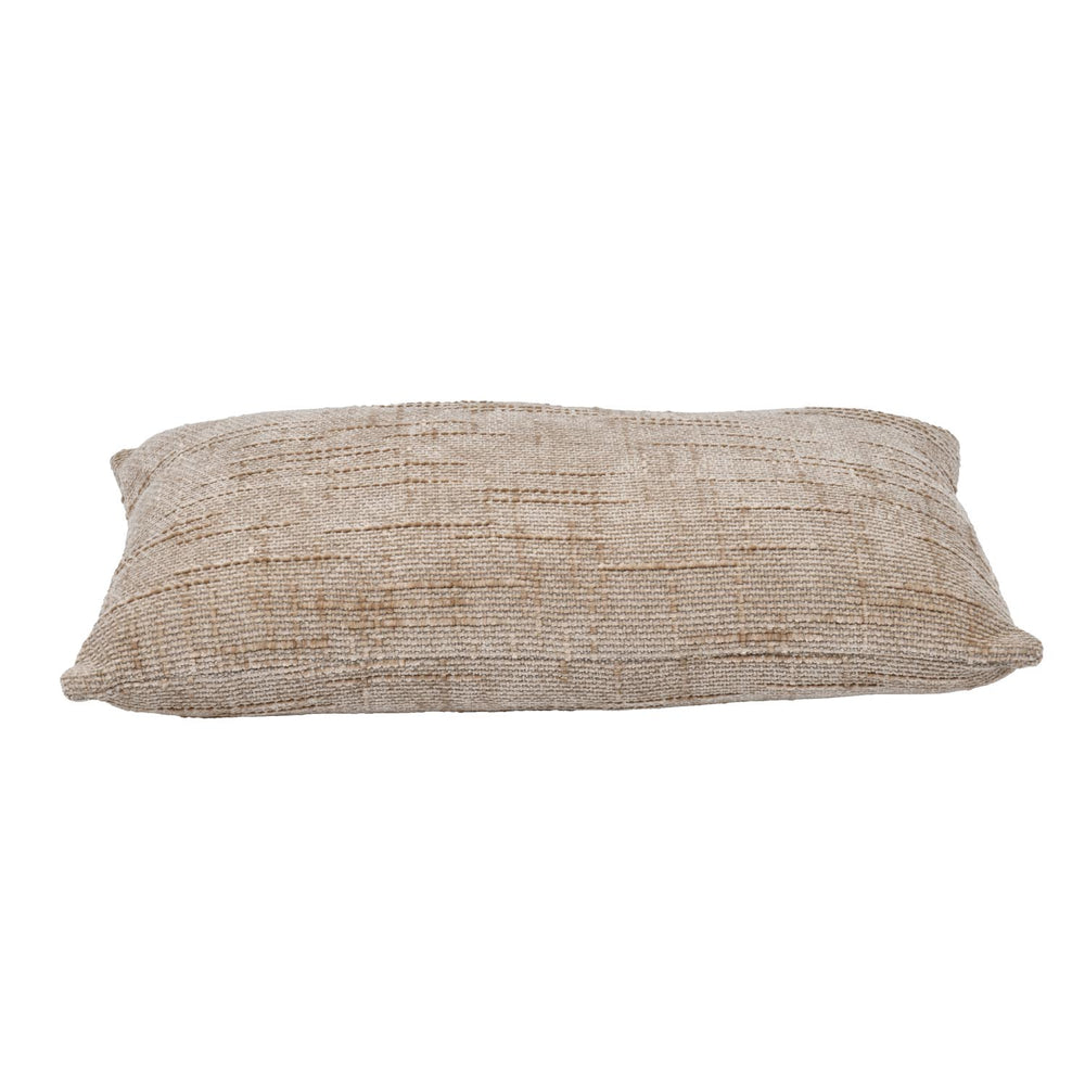 Slub Polyester 50 x 30 cm Filled Cushion- Taupe