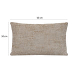 Slub Polyester 50 x 30 cm Filled Cushion- Taupe