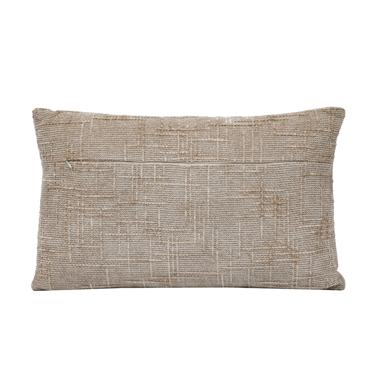Slub Polyester 50 x 30 cm Filled Cushion- Taupe