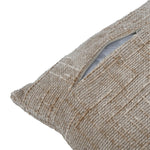 Slub Polyester 50 x 30 cm Filled Cushion- Taupe
