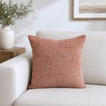 Slub Polyester 50 x 50 cm Filled Cushion- Blush