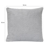 Popcorn Weave Polyester 50 x 50 cm Filled Cushion- Grey