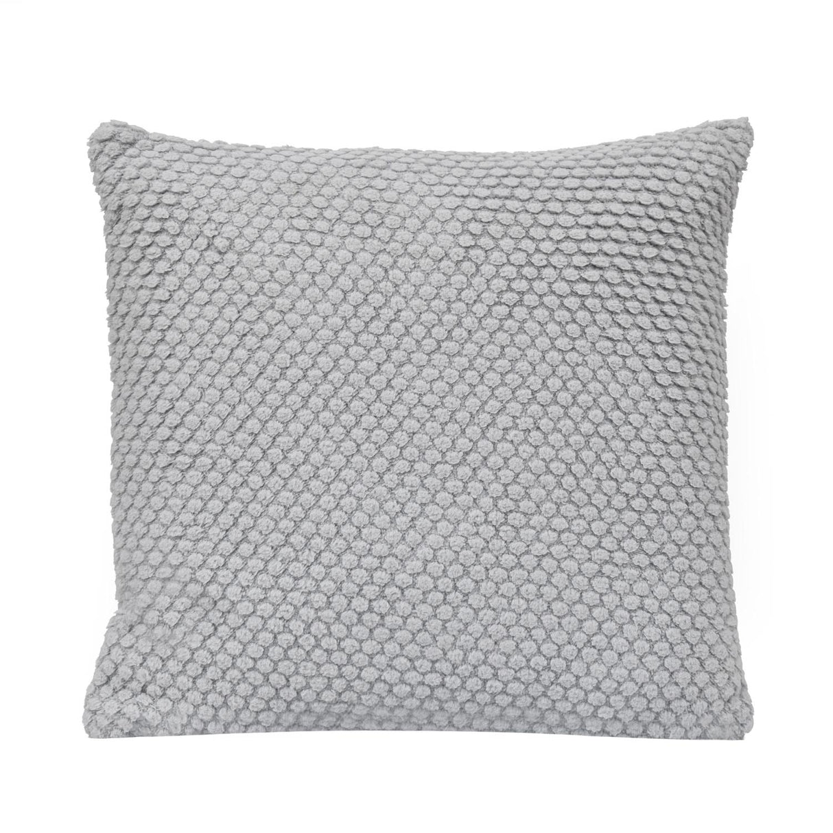 Popcorn Weave Polyester 50 x 50 cm Filled Cushion- Grey