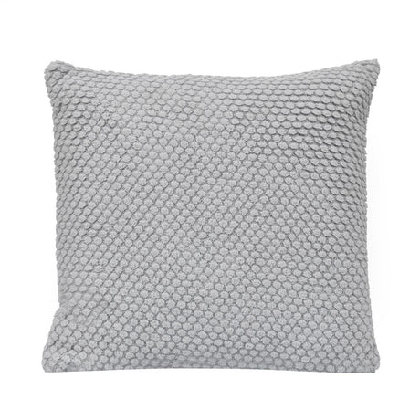 Popcorn Weave Polyester 50 x 50 cm Filled Cushion- Grey