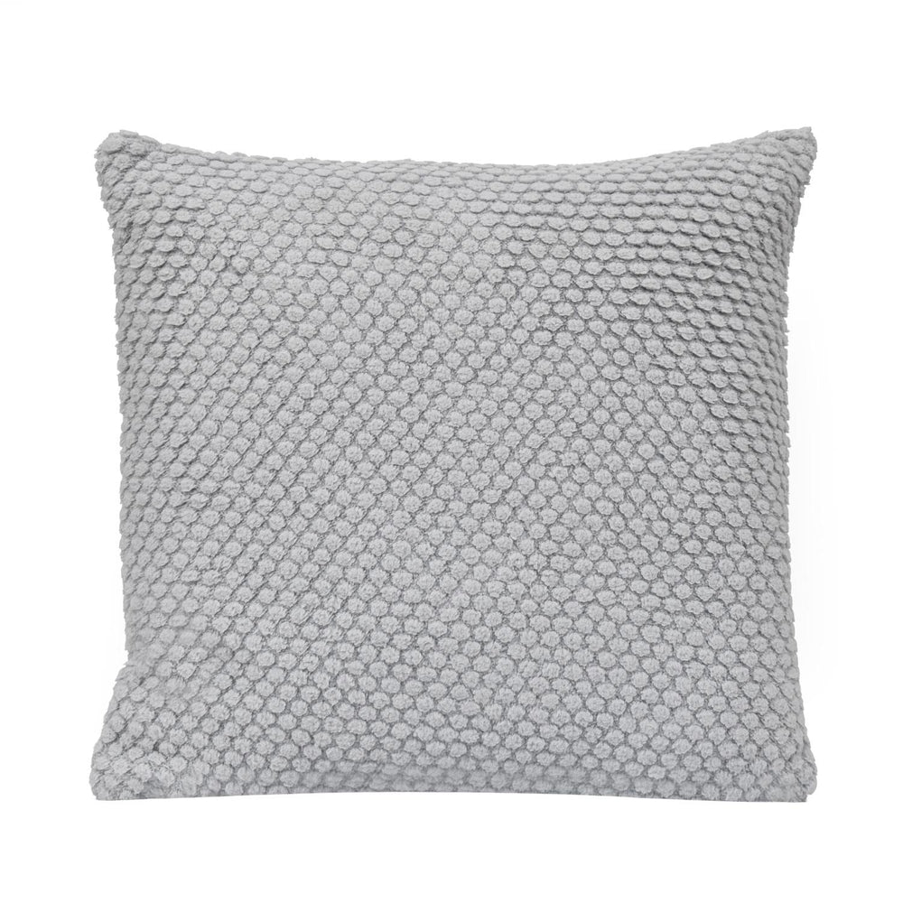 Popcorn Weave Polyester 50 x 50 cm Filled Cushion- Grey