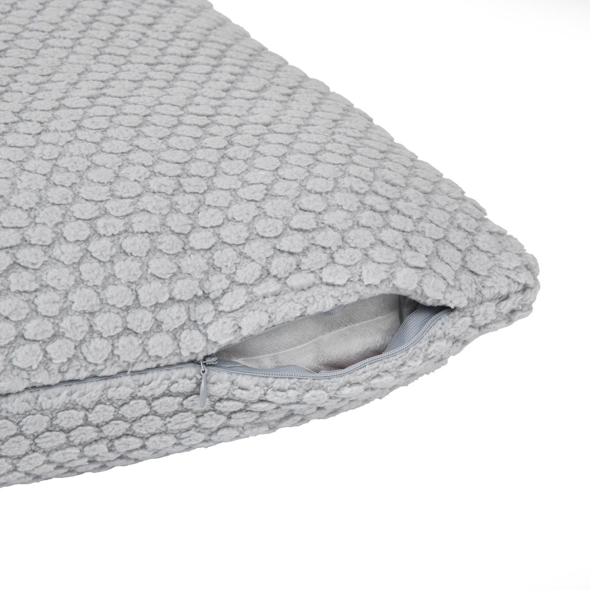 Popcorn Weave Polyester 50 x 50 cm Filled Cushion- Grey