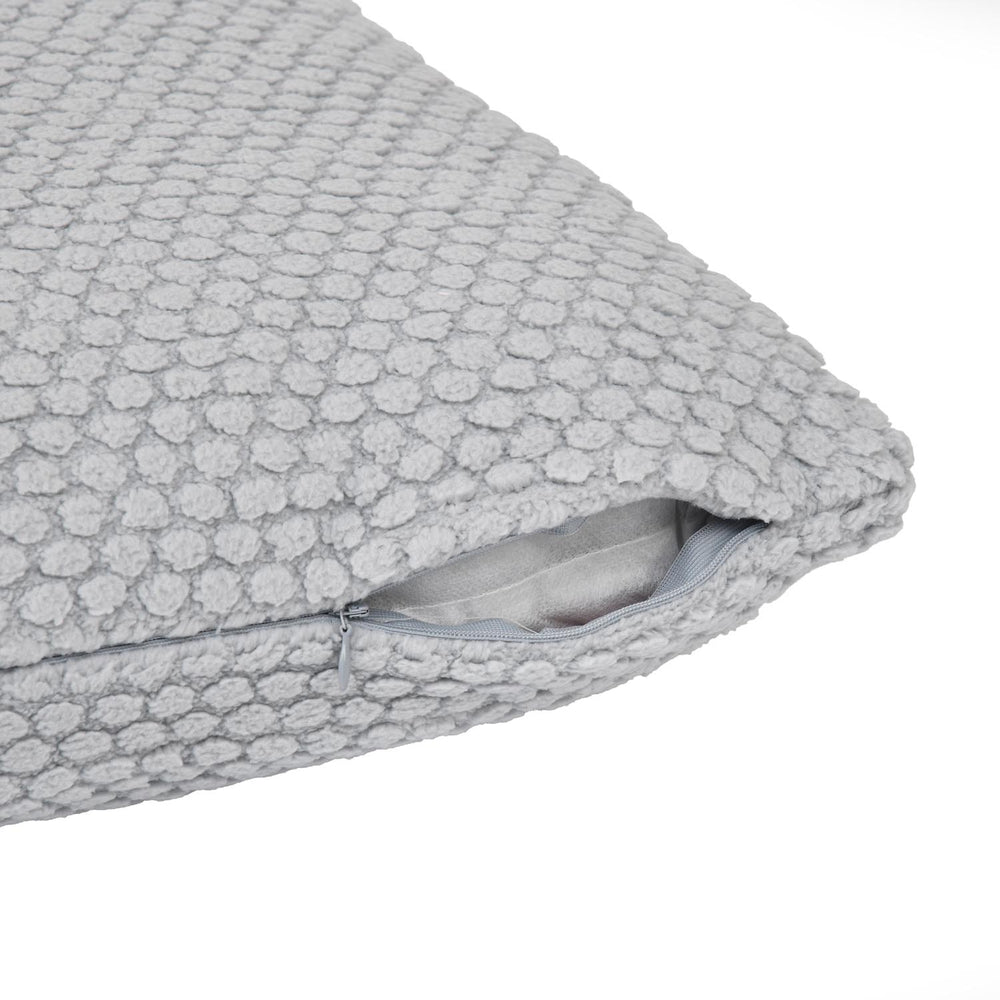 Popcorn Weave Polyester 50 x 50 cm Filled Cushion- Grey
