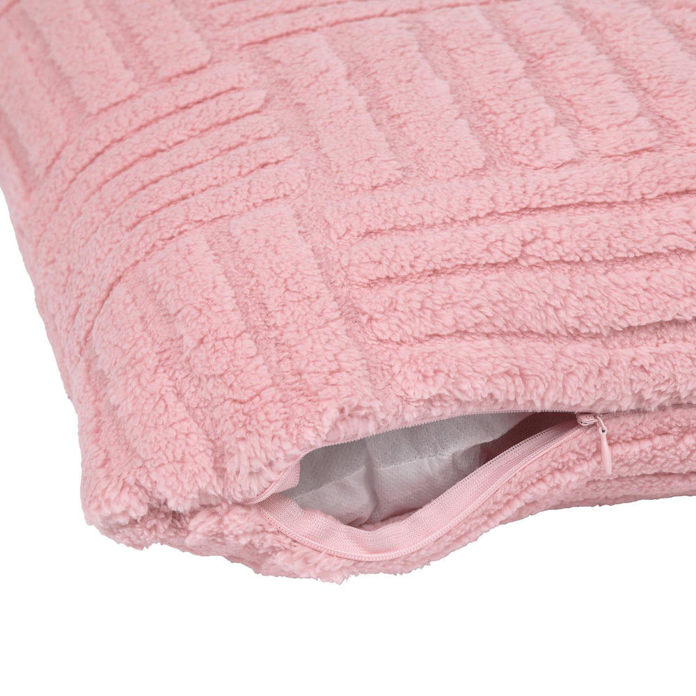 Geometric Polyester 50 x 50 cm Filled Cushion- Pink