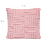 Geometric Polyester 50 x 50 cm Filled Cushion- Pink