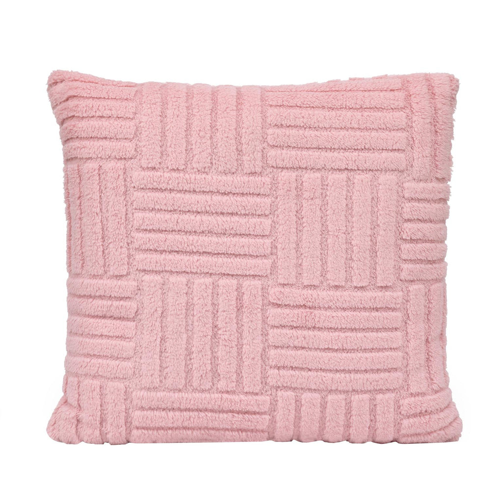 Geometric Polyester 50 x 50 cm Filled Cushion- Pink