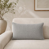 Slub Polyester 50 x 30 cm Filled Cushion- Grey