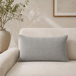 Slub Polyester 50 x 30 cm Filled Cushion- Grey