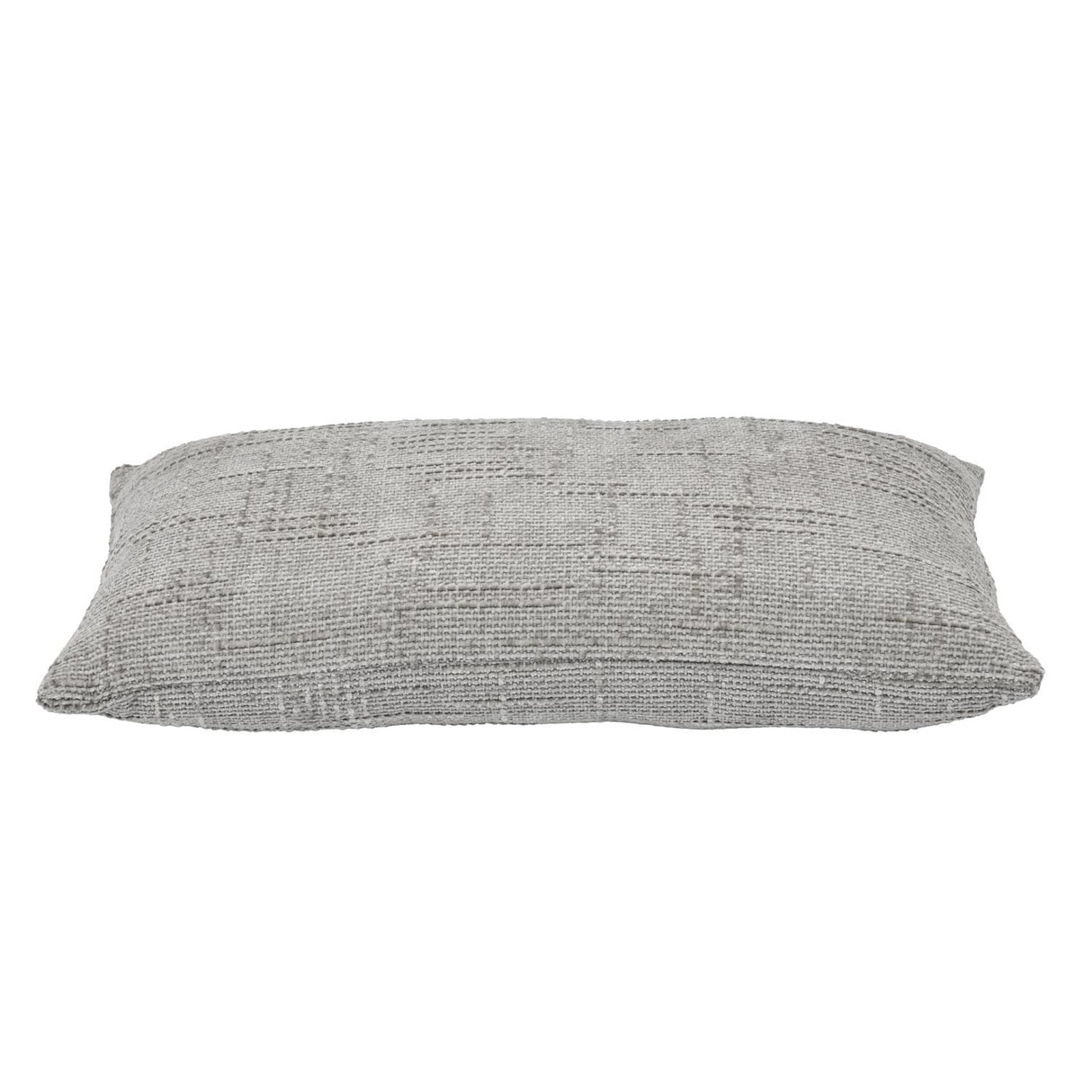 Slub Polyester 50 x 30 cm Filled Cushion- Grey