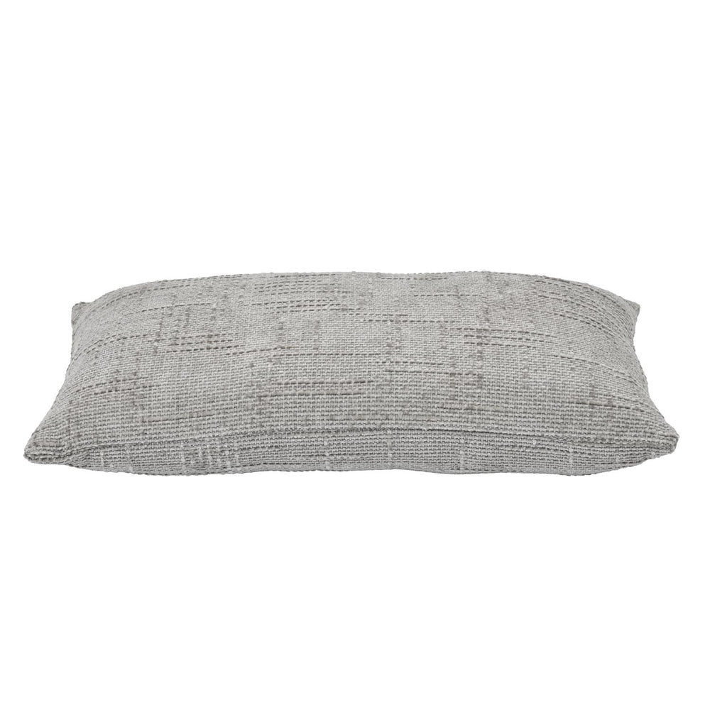Slub Polyester 50 x 30 cm Filled Cushion- Grey