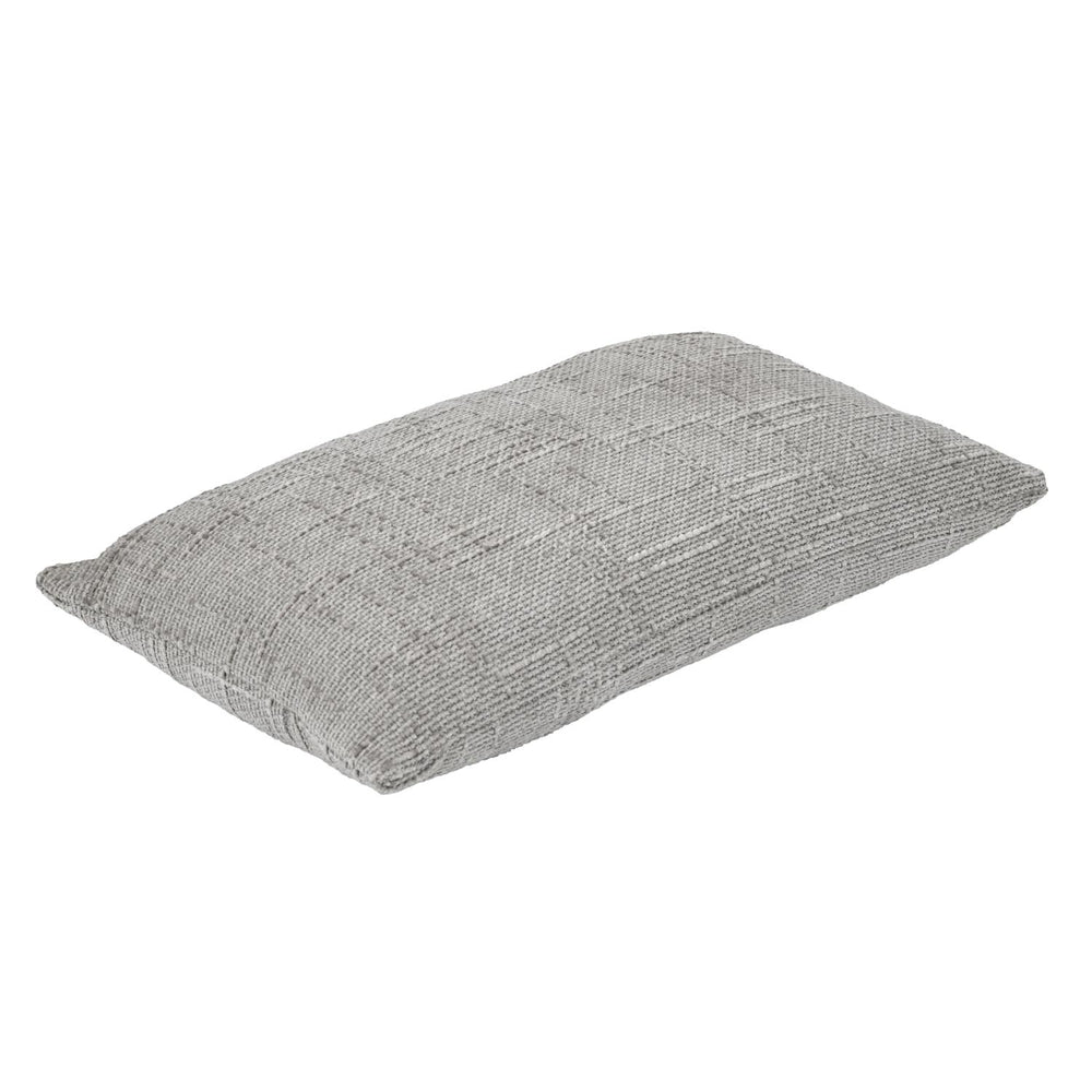 Slub Polyester 50 x 30 cm Filled Cushion- Grey