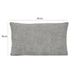Slub Polyester 50 x 30 cm Filled Cushion- Grey
