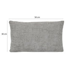 Slub Polyester 50 x 30 cm Filled Cushion- Grey