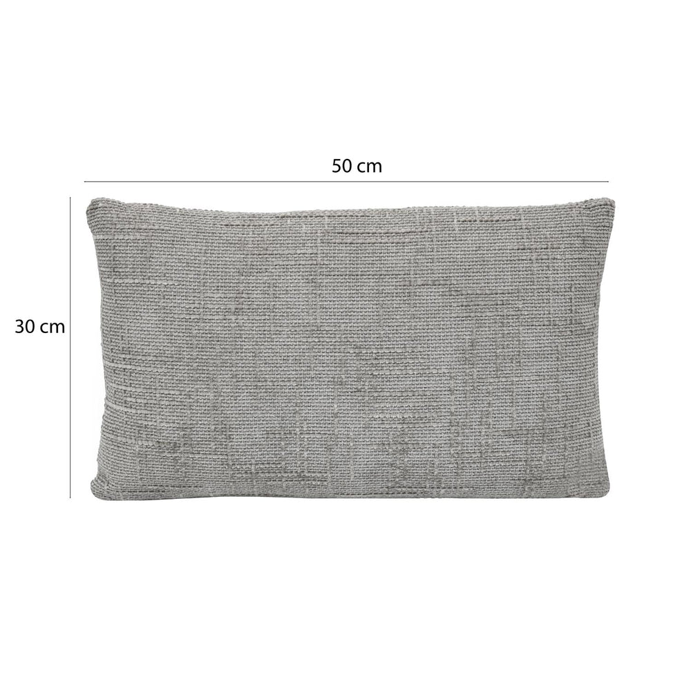 Slub Polyester 50 x 30 cm Filled Cushion- Grey