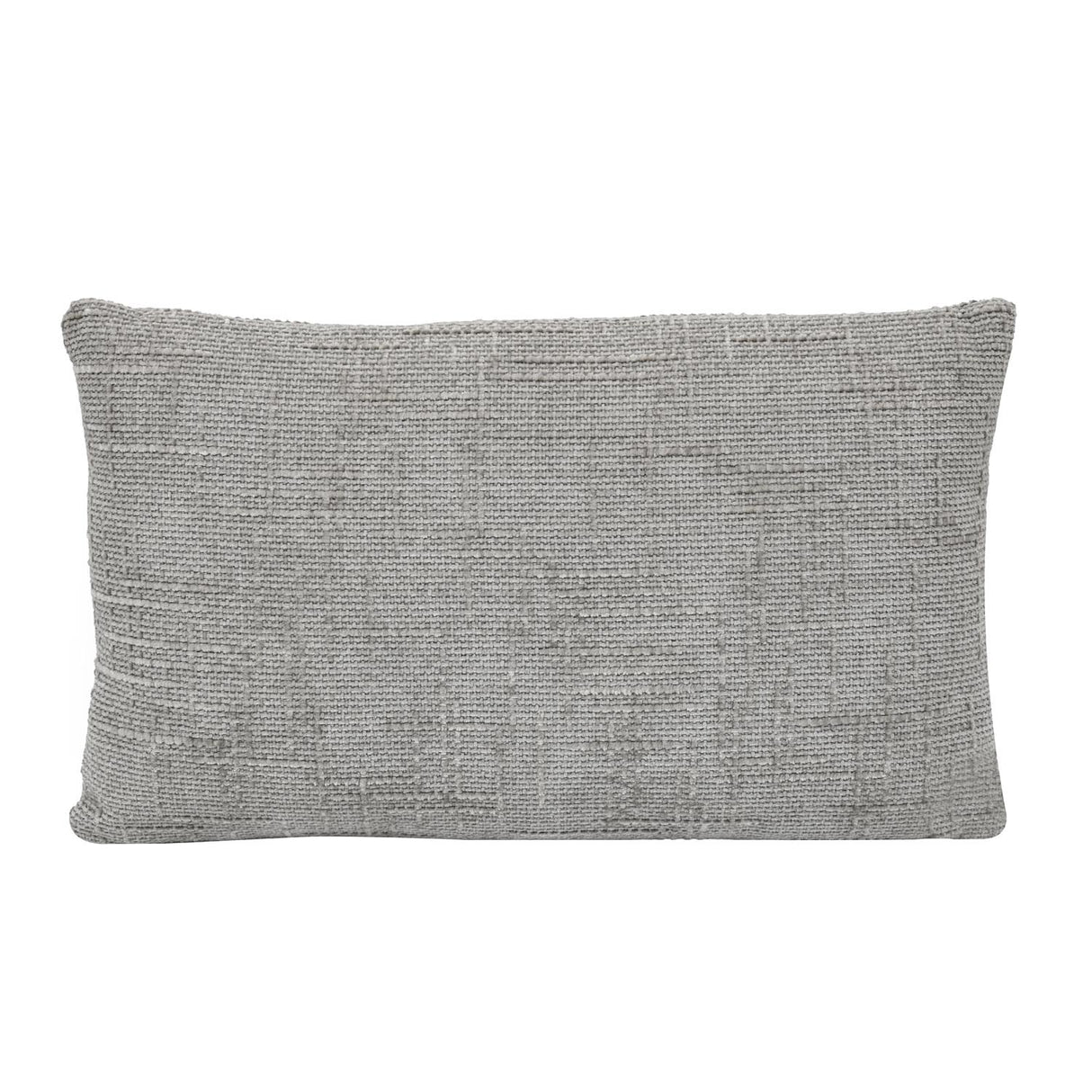 Slub Polyester 50 x 30 cm Filled Cushion- Grey