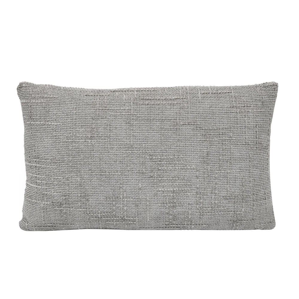 Slub Polyester 50 x 30 cm Filled Cushion- Grey