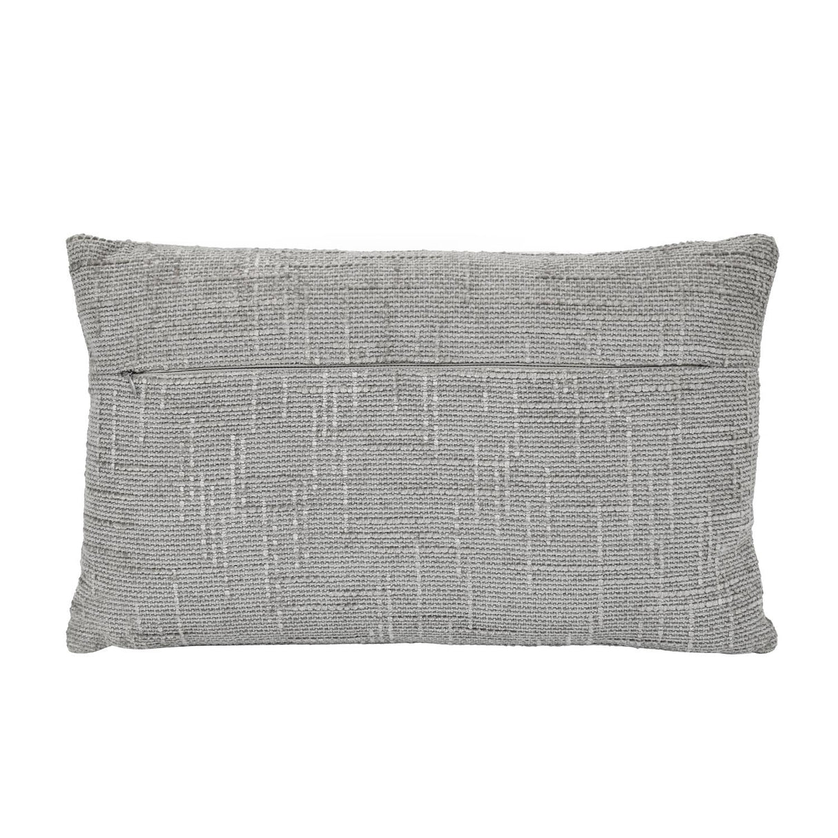 Slub Polyester 50 x 30 cm Filled Cushion- Grey