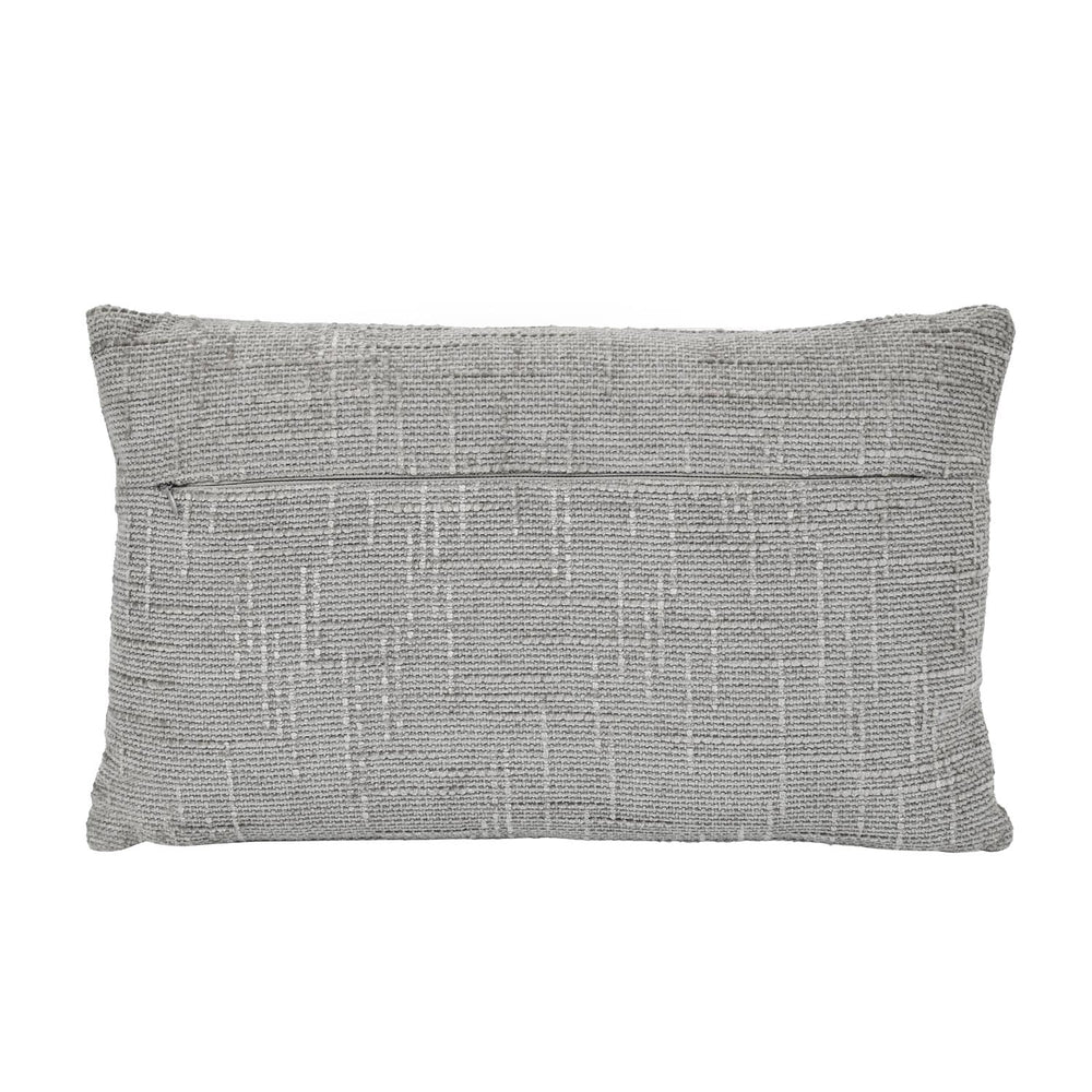 Slub Polyester 50 x 30 cm Filled Cushion- Grey