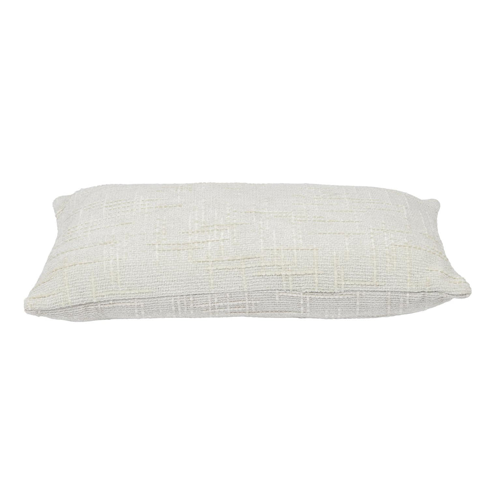 Slub Polyester 50 x 30 cm Filled Cushion- Cream
