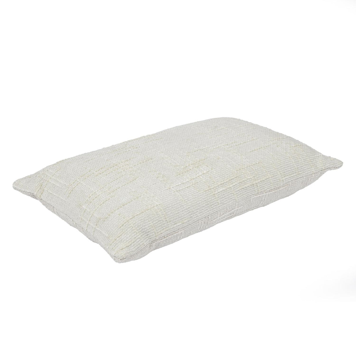 Slub Polyester 50 x 30 cm Filled Cushion- Cream
