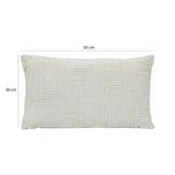 Slub Polyester 50 x 30 cm Filled Cushion- Cream