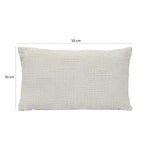 Slub Polyester 50 x 30 cm Filled Cushion- Cream