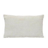 Slub Polyester 50 x 30 cm Filled Cushion- Cream