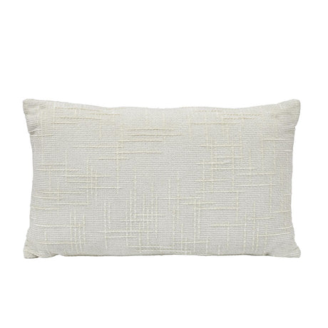 Slub Polyester 50 x 30 cm Filled Cushion- Cream
