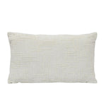 Slub Polyester 50 x 30 cm Filled Cushion- Cream