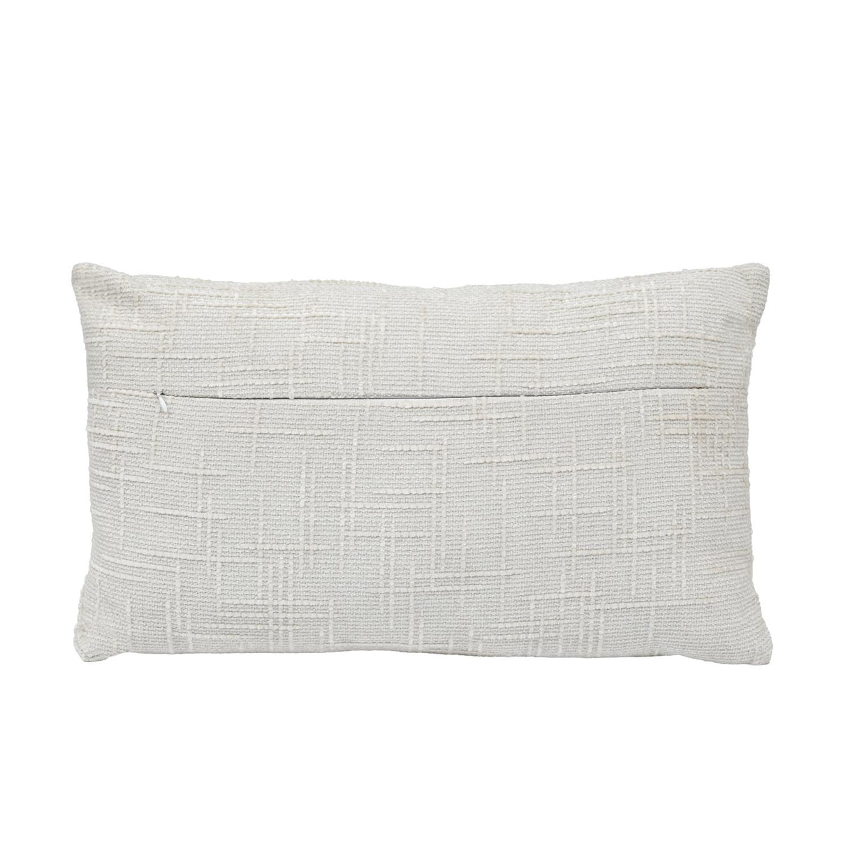 Slub Polyester 50 x 30 cm Filled Cushion- Cream