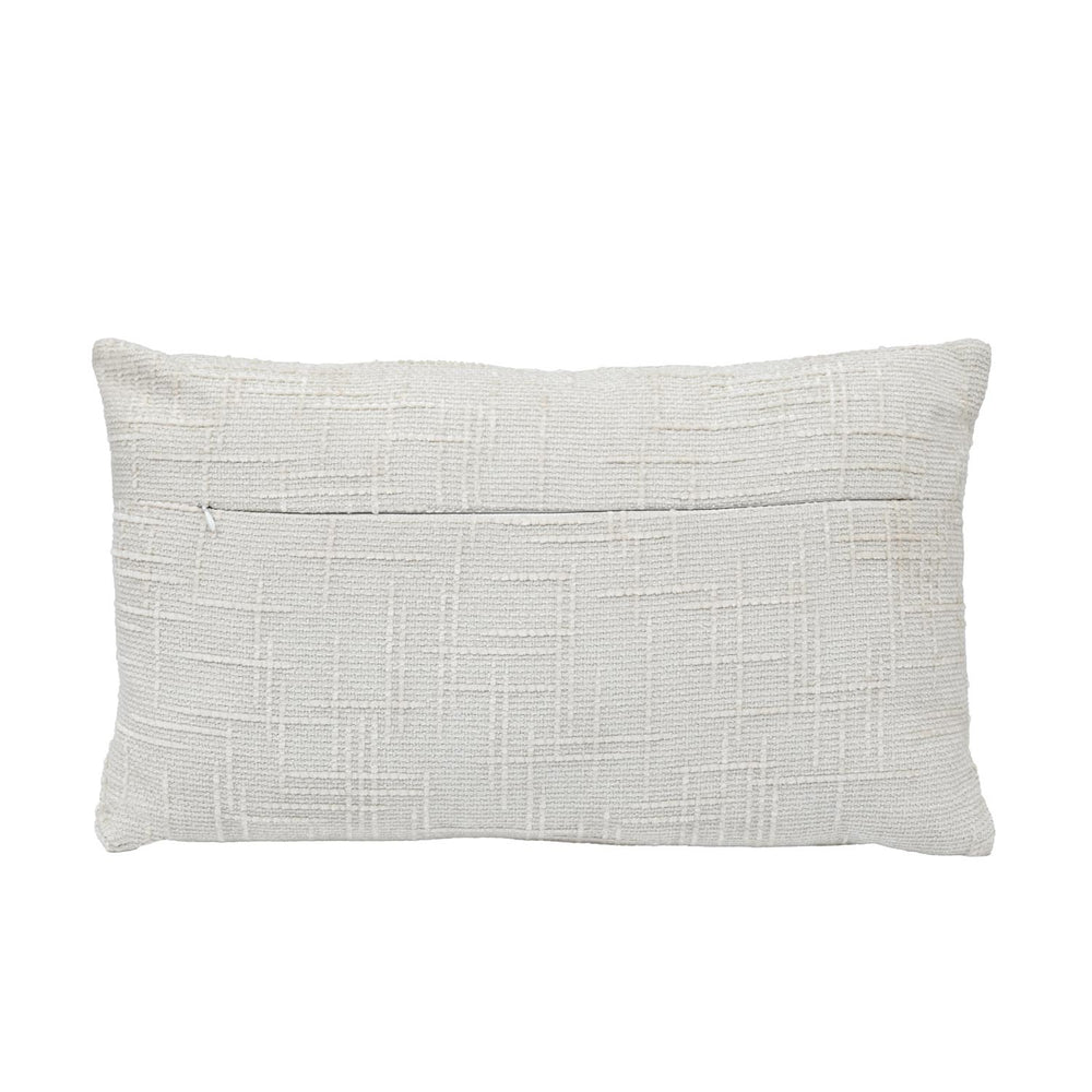 Slub Polyester 50 x 30 cm Filled Cushion- Cream