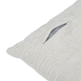 Slub Polyester 50 x 30 cm Filled Cushion- Cream