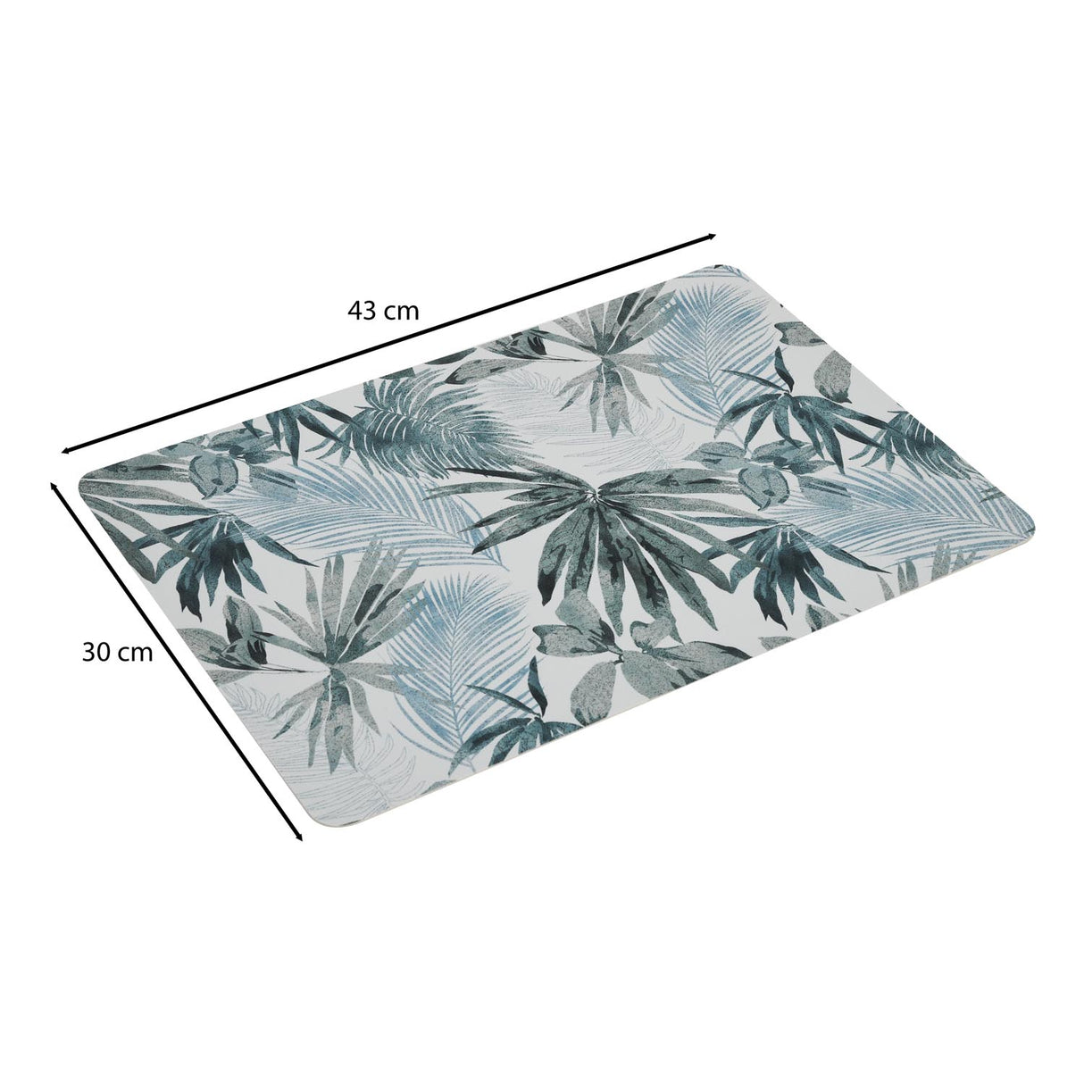 Leaves Print Placemat Set of 4- Grey