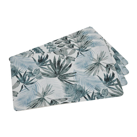 Leaves Print Placemat Set of 4- Grey