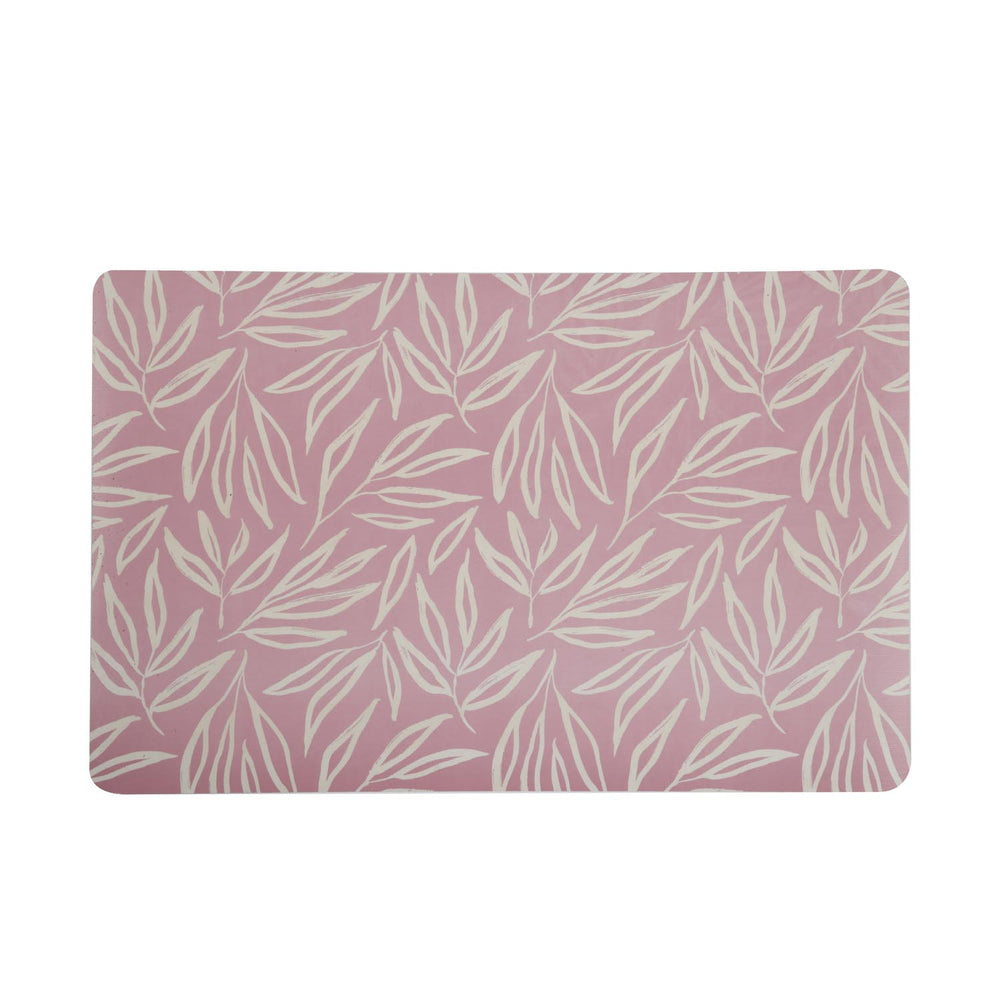 Leaves Printed EVA Placemat Set of 4- Pink