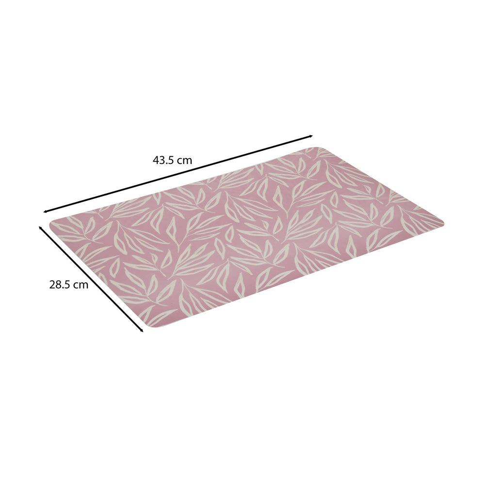 Leaves Printed EVA Placemat Set of 4- Pink