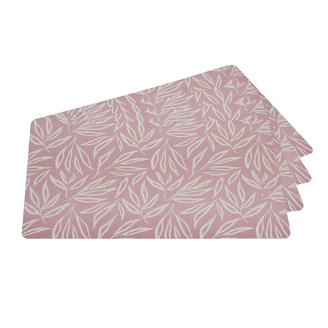 Leaves Printed EVA Placemat Set of 4- Pink