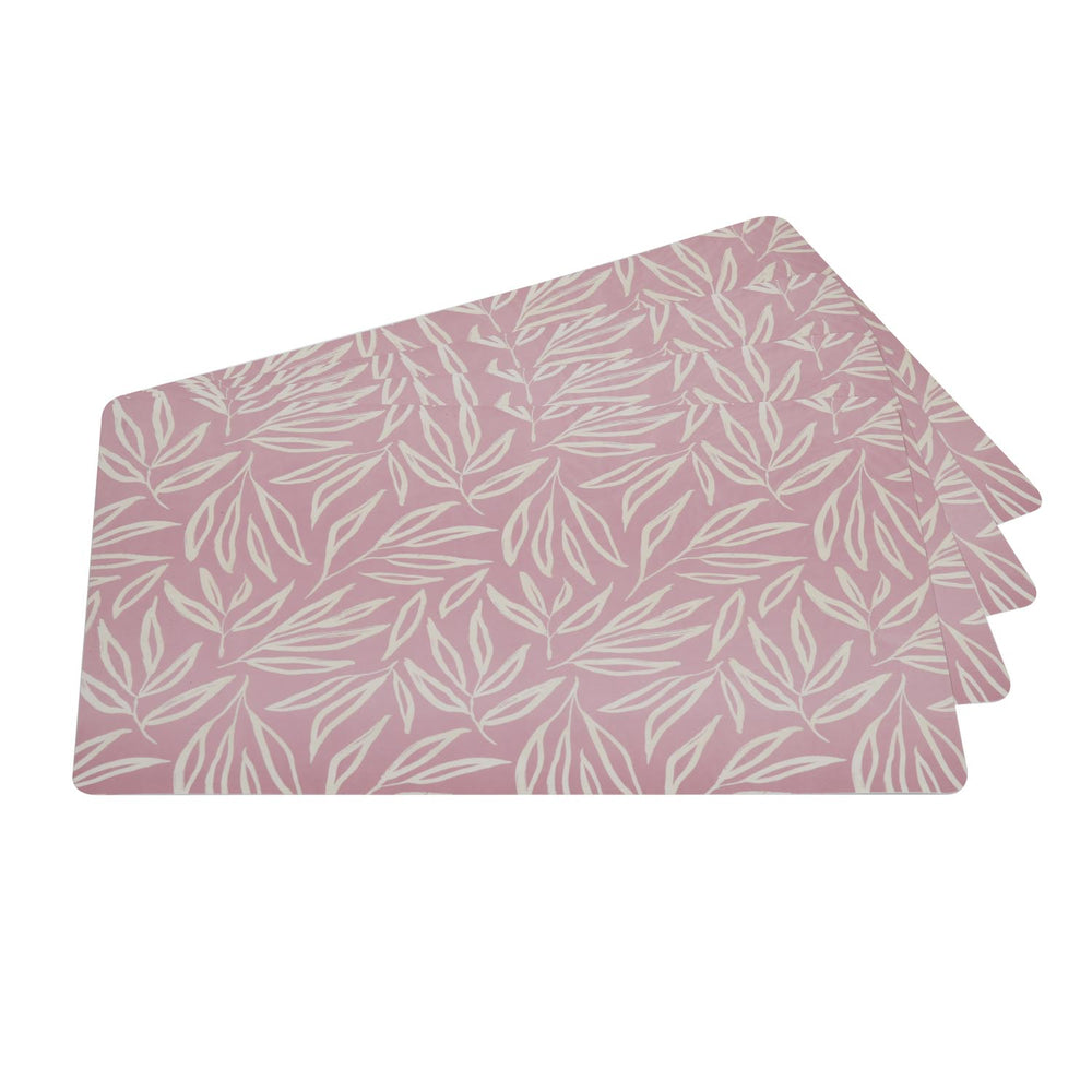 Leaves Printed EVA Placemat Set of 4- Pink