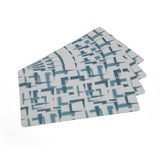 Abstract Printed EVA Placemat Set of 4- Blue