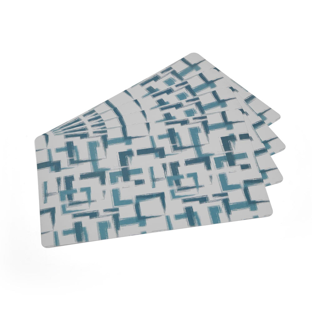 Abstract Printed EVA Placemat Set of 4- Blue