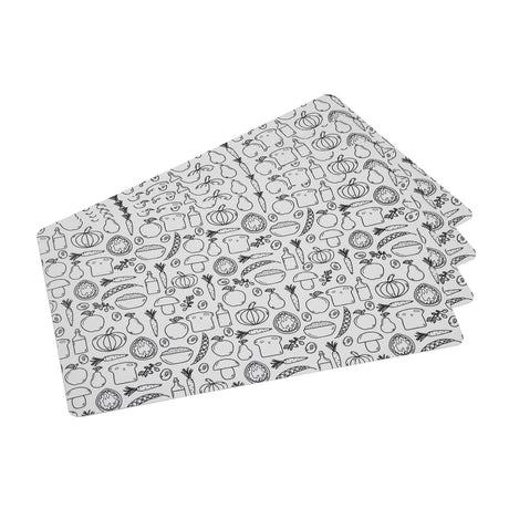 Doodle Print EVA Placemat Set of 4- Black